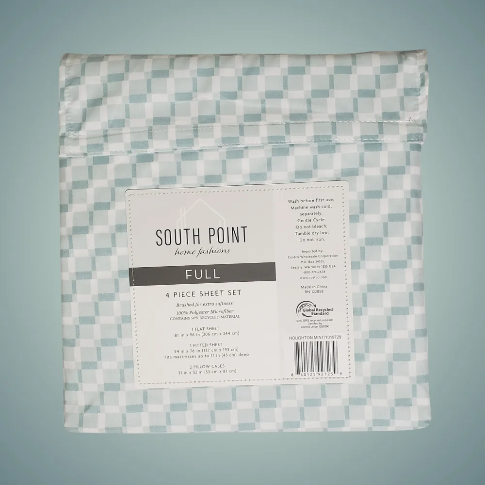 South Point Home Fashions Full Sheet Set 4-Piece Houghton Mint Soft NWT 🛌
